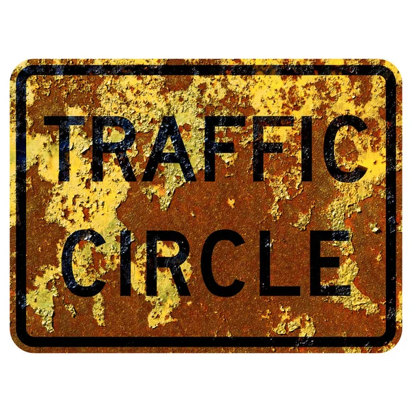 Старый Ржавый Американский Дорожный Знак Круговая Порука — стоковое фото