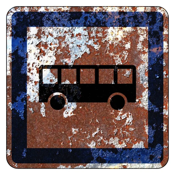 Gamla Grunge Vägskylt Busshållplats — Stockfoto