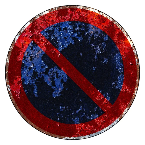Παλιό Grunge Οδικής Πινακίδας Απαγορευτικό Σήμα Δεν Υπάρχει Πάρκινγκ — Φωτογραφία Αρχείου