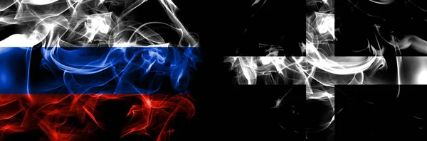 Russia Russian England Cornwall Saint Piran Flags Smoke Flag Placed — Stock Photo, Image