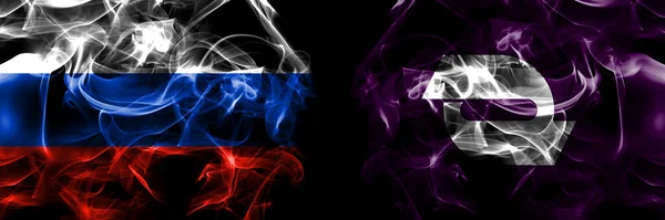 Россия Япония Япония Юни Хоккайдо Сорачи Флаг Субпрефектуры Дымовой Флаг — стоковое фото