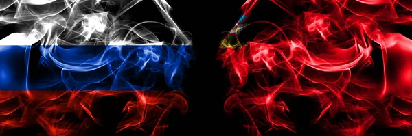 Banderas Rusia Rusia Rusia Rusia Moscú Oblast Bandera Humo Colocada — Foto de Stock