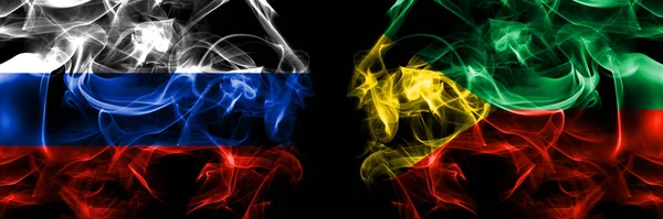 Rusland Rusland Rusland Rusland Zabaykalsky Krai Vlaggen Rookvlag Naast Elkaar — Stockfoto