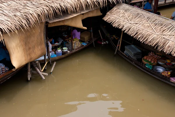 Drijvende markt in Thailand — Stockfoto