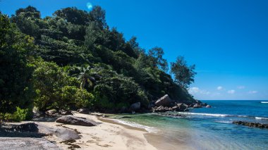 Anse teselli kumsalda praslin Seyşeller '