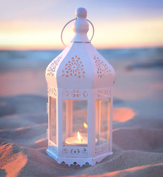 Romantic white lantern — Stock Photo, Image