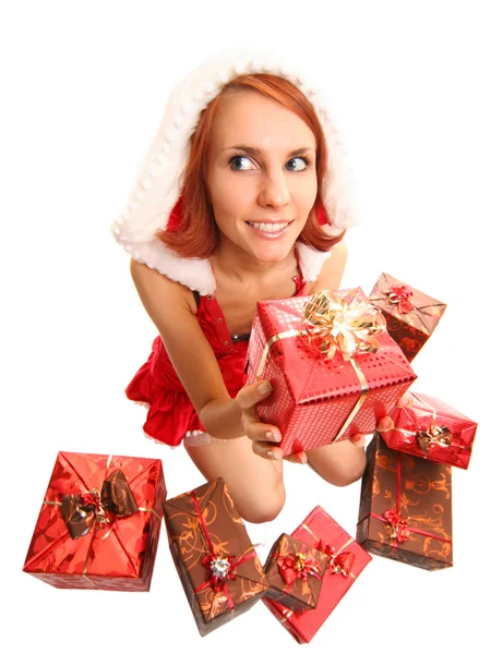 Babbo Natale divertente ragazza — Foto Stock