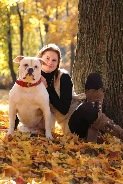 Owner and dog — Stock Photo, Image