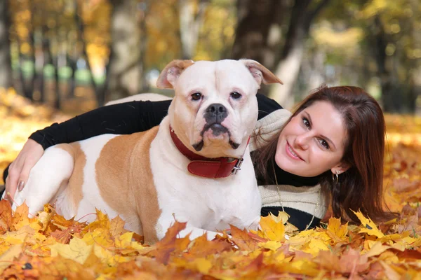 Sahibi ve köpek — Stok fotoğraf