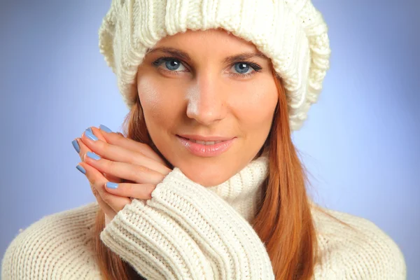 Portrait on blue — Stock Photo, Image