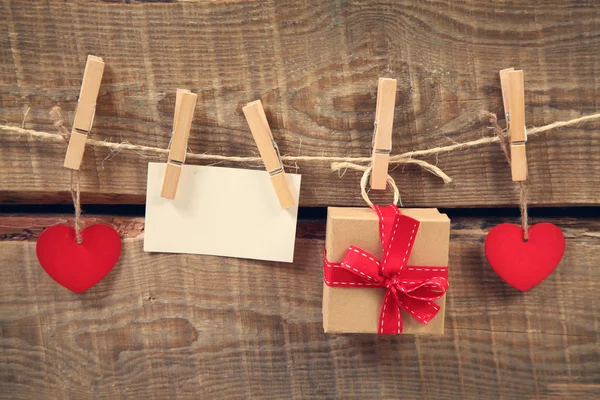 Hanging on a clothesline — Stock Photo, Image