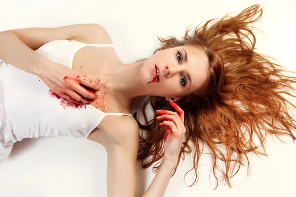 Sangre en la cara —  Fotos de Stock