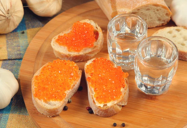 Caviar e vodka — Fotografia de Stock