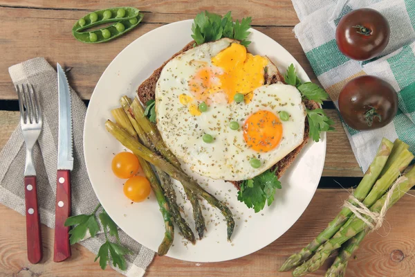 Plate with eggs — Stock Photo, Image