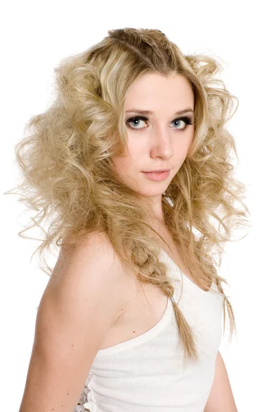 Fille aux cheveux bouclés blonds — Photo