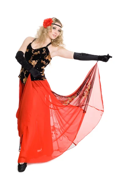 Dançarina de flamenco em vestido bonito — Fotografia de Stock