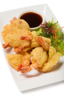 kaplan karides tempura içinde kızarmış