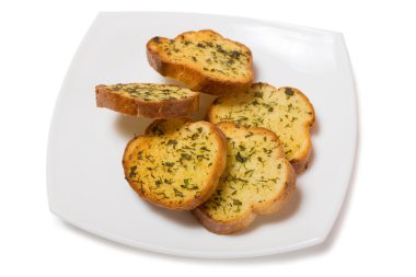 sarımsaklı kruton ot tereyağı ile boğulmuş