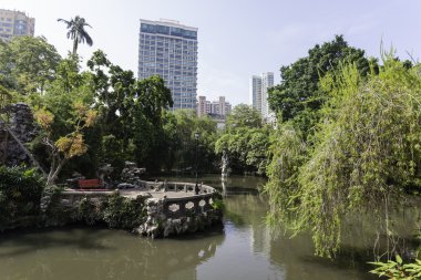 Şehir park su birikintisi Macau ile.