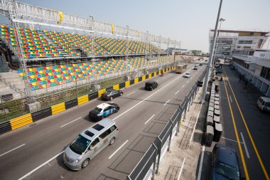 macau grand prix için parça ve seyirci standları.