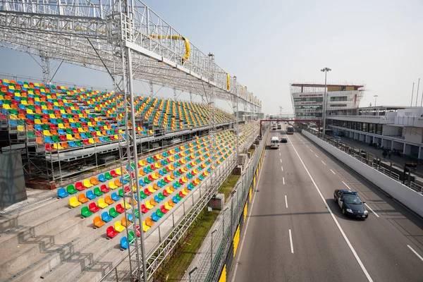 Macau grand prix için parça ve seyirci standları. — Stok fotoğraf