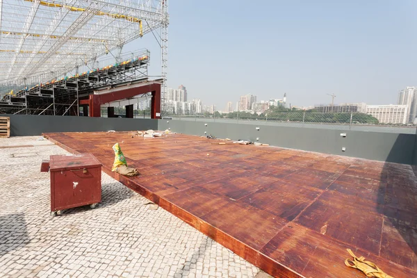 Macau grand prix için parça ve seyirci standları. — Stok fotoğraf