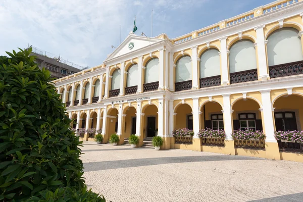 Macau dokunun seac Meydanı eski Portekizce binalar — Stok fotoğraf