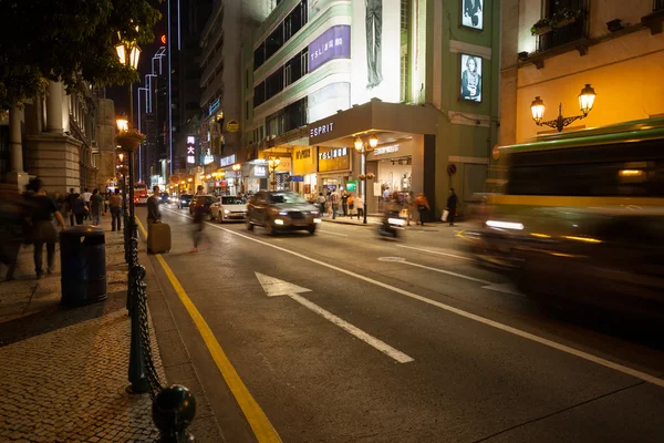 Nightlife on downtown street in Macau — Stock Photo, Image