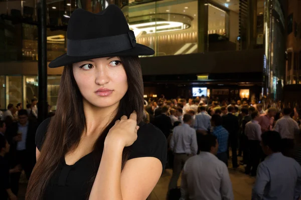 Young woman on a corporate party. — Stock Photo, Image