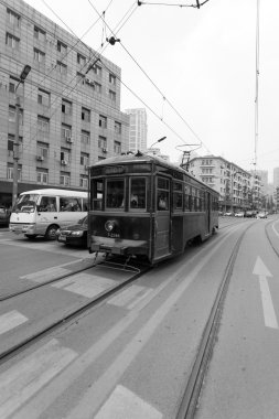 dalian, Çin sokaklarında eski tramvay