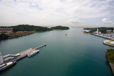 ve Singapur sentosa adasının görünümü