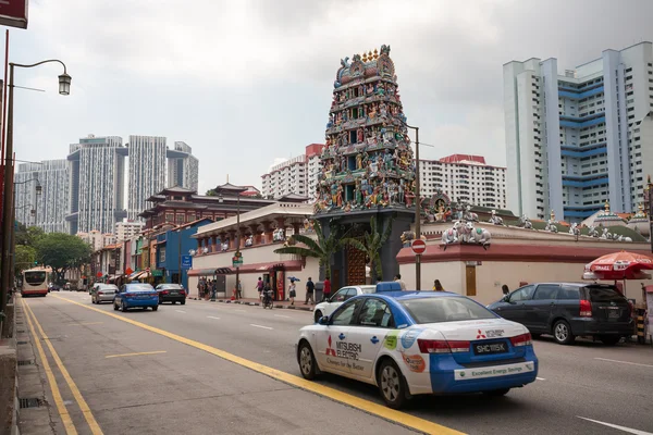 Templo hindú en el distrito de Chinatown de Singapur —  Fotos de Stock