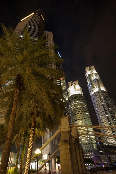 Nábřeží v Singapuru s výhledem na centrální čtvrti — Stock fotografie