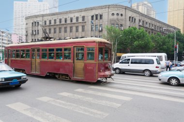 dalian, Çin sokaklarda tramvay