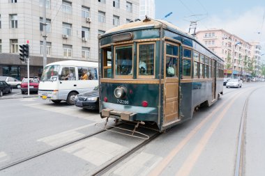 dalian, Çin sokaklarda tramvay