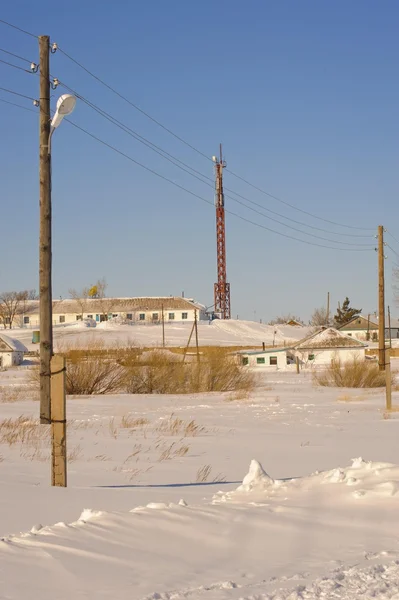 Зимняя поездка в сельские районы Казахстана. — стокове фото