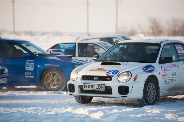 Зимние автогонки по льду. — Stockfoto