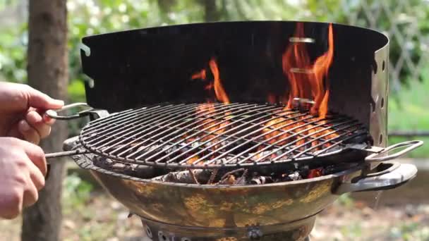 Fuoco barbecue — Video Stock