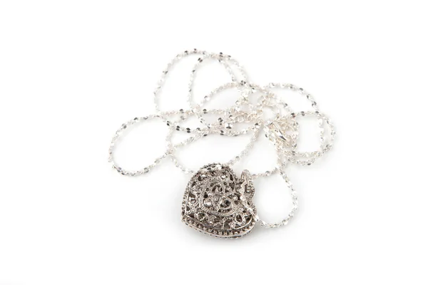 Collier pendentif coeur argent — Photo