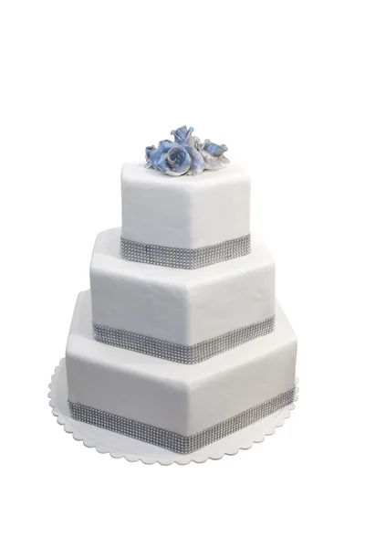 Gâteau de mariage à trois niveaux — Photo