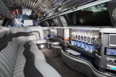 Luxurious limousine interior clipart