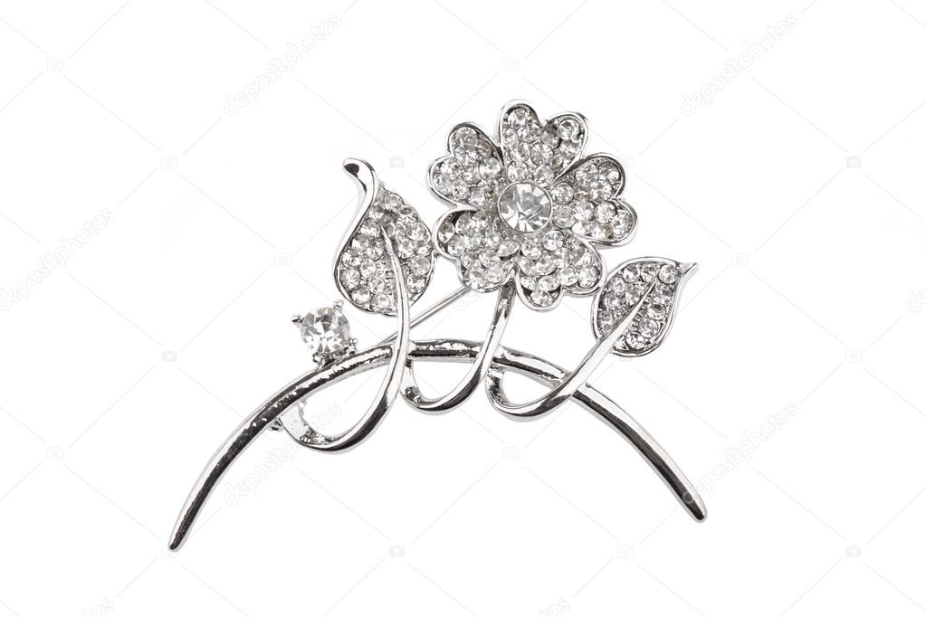 Beautiful silver flower brooch