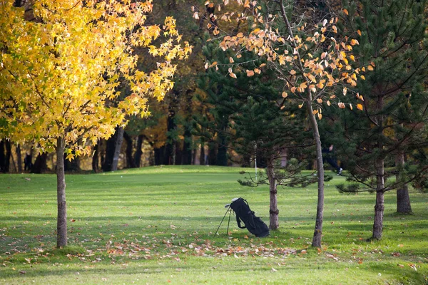 Temporada de otoño en un campo de golf — Foto de Stock