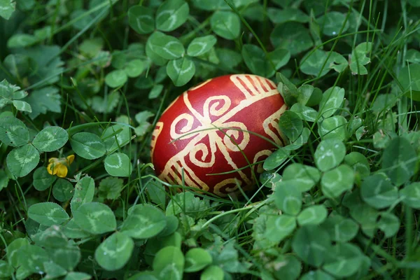 Croatian Easter egg made with traditional decorating techniques — Stock Photo, Image