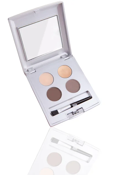 Eyeshadow palette with reflection isolated on white — Stock Photo, Image