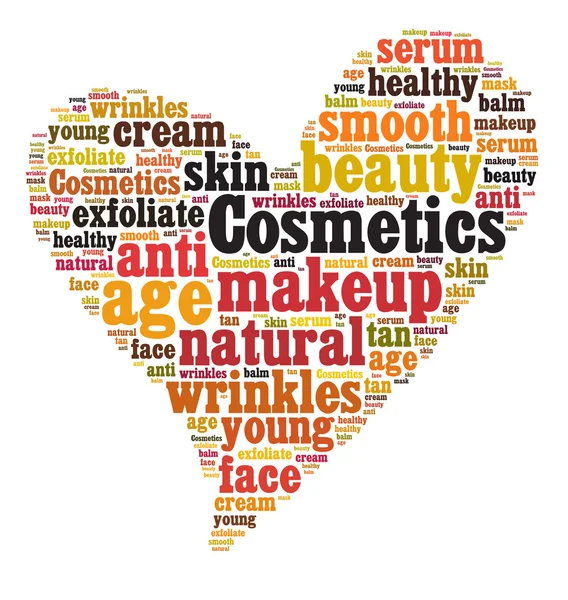 Kozmetika és smink szó felhő — Stock Fotó