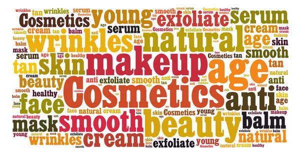 Kozmetika és smink szó felhő — Stock Fotó