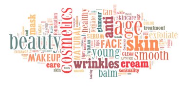 kozmetik ve makyaj kelime bulutu