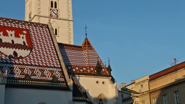 St. mark kyrka i zagreb, Kroatien — Stockvideo