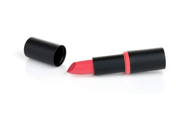 Lápiz labial rosa aislado sobre fondo blanco con sombra — Foto de Stock